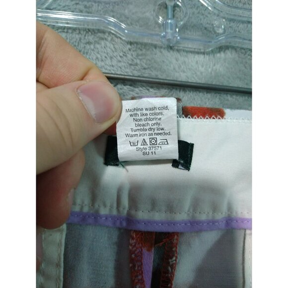 J Crew Shorts Womens 10 Water Color Chino Flat Front Stretch Mid Rise Hippie - Picture 8 of 9